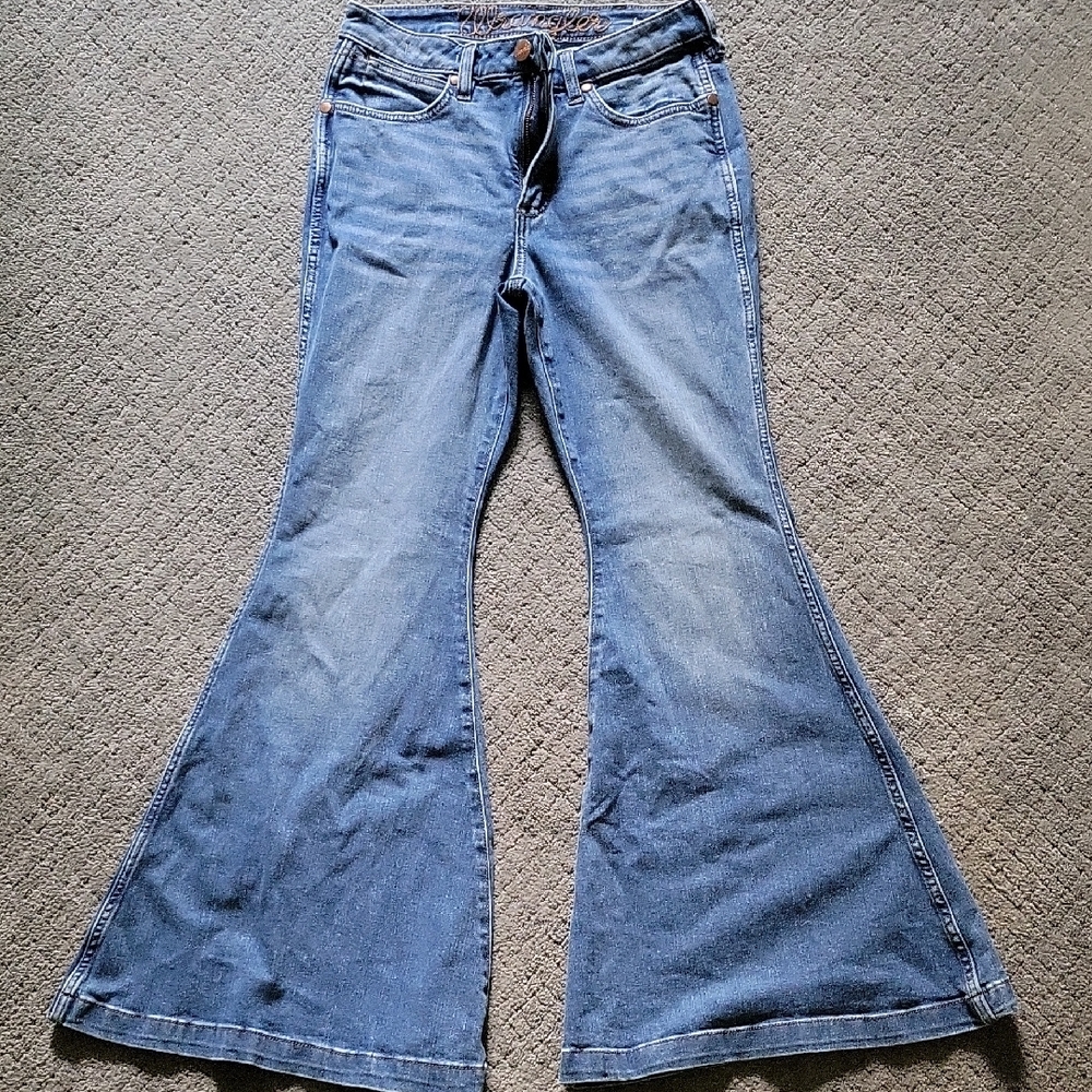 Women's Flared Blue Jeans